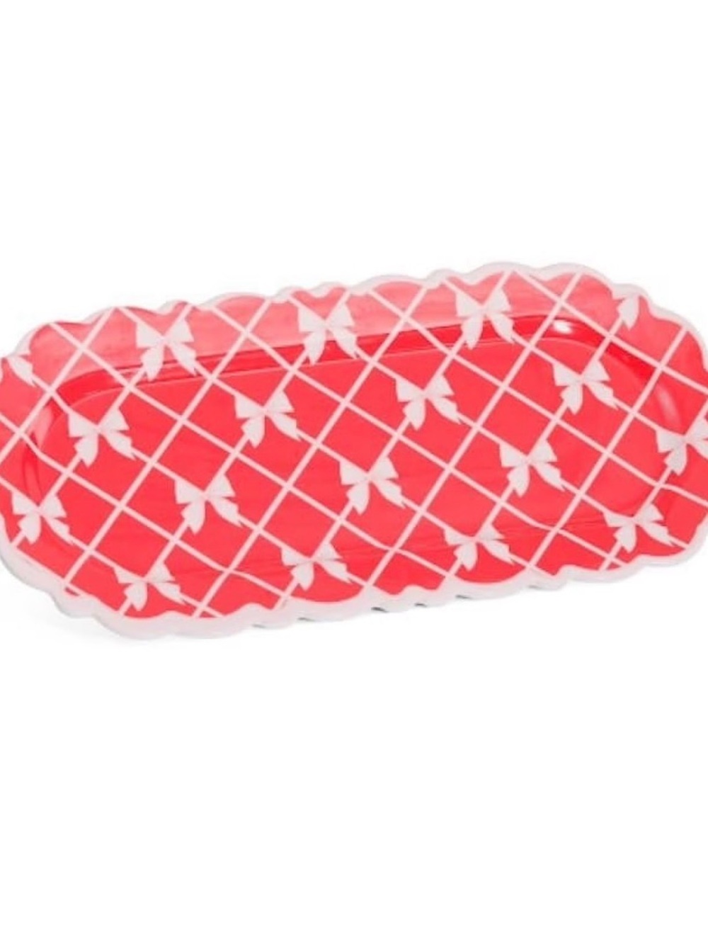 NWT Cupcakes and Cashmere Red Pink Bow Melamine Serving Platter pink Red Party